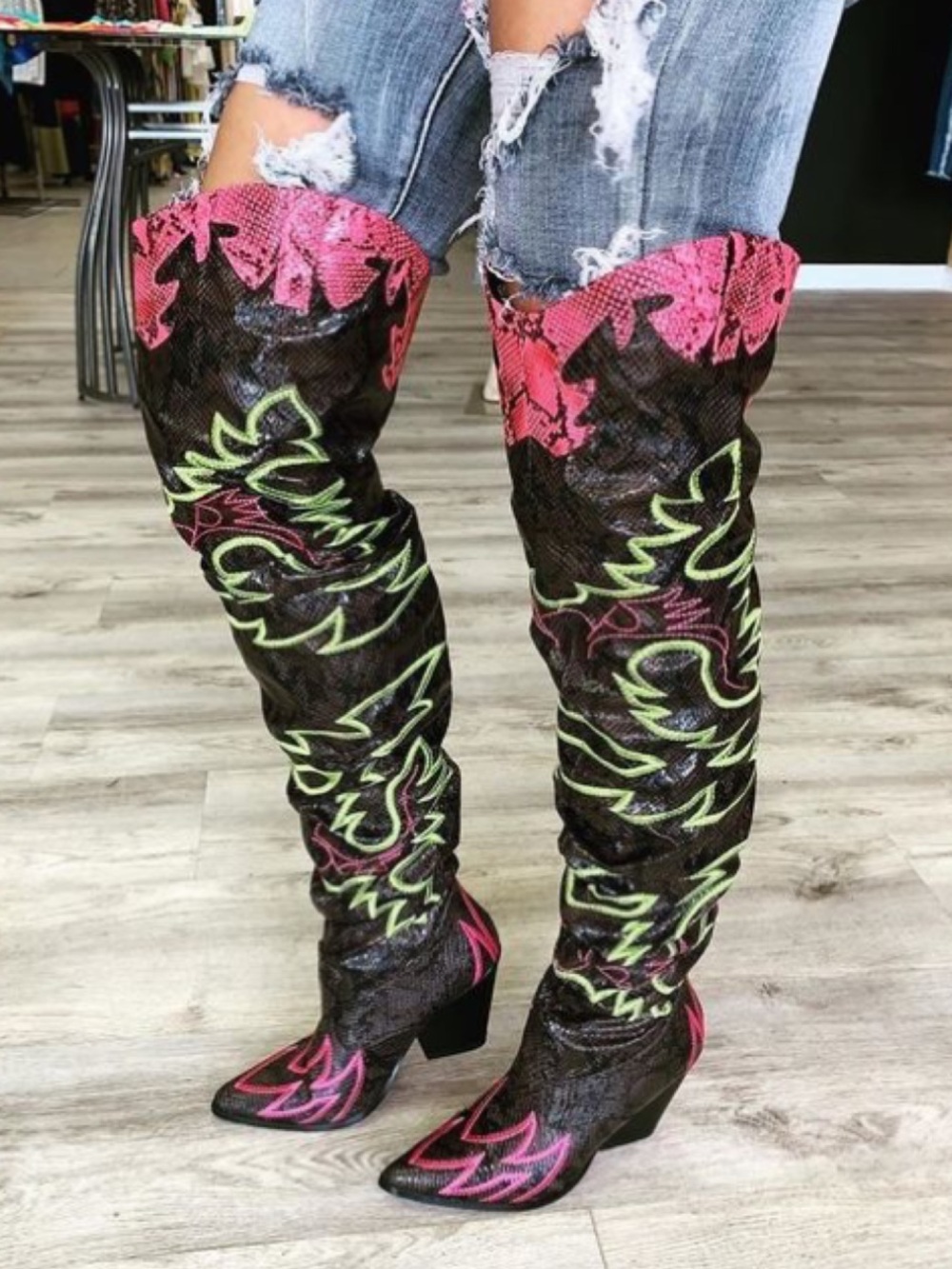 Dolls Kill ATOMIC LOVE BANDIT COWGIRL BOOTS - Picture 7 of 8